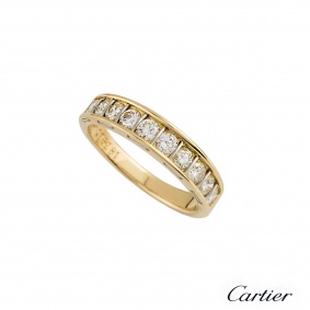 Cartier 18k Yellow Gold Diamond Half Eternity Ring 0.50ct